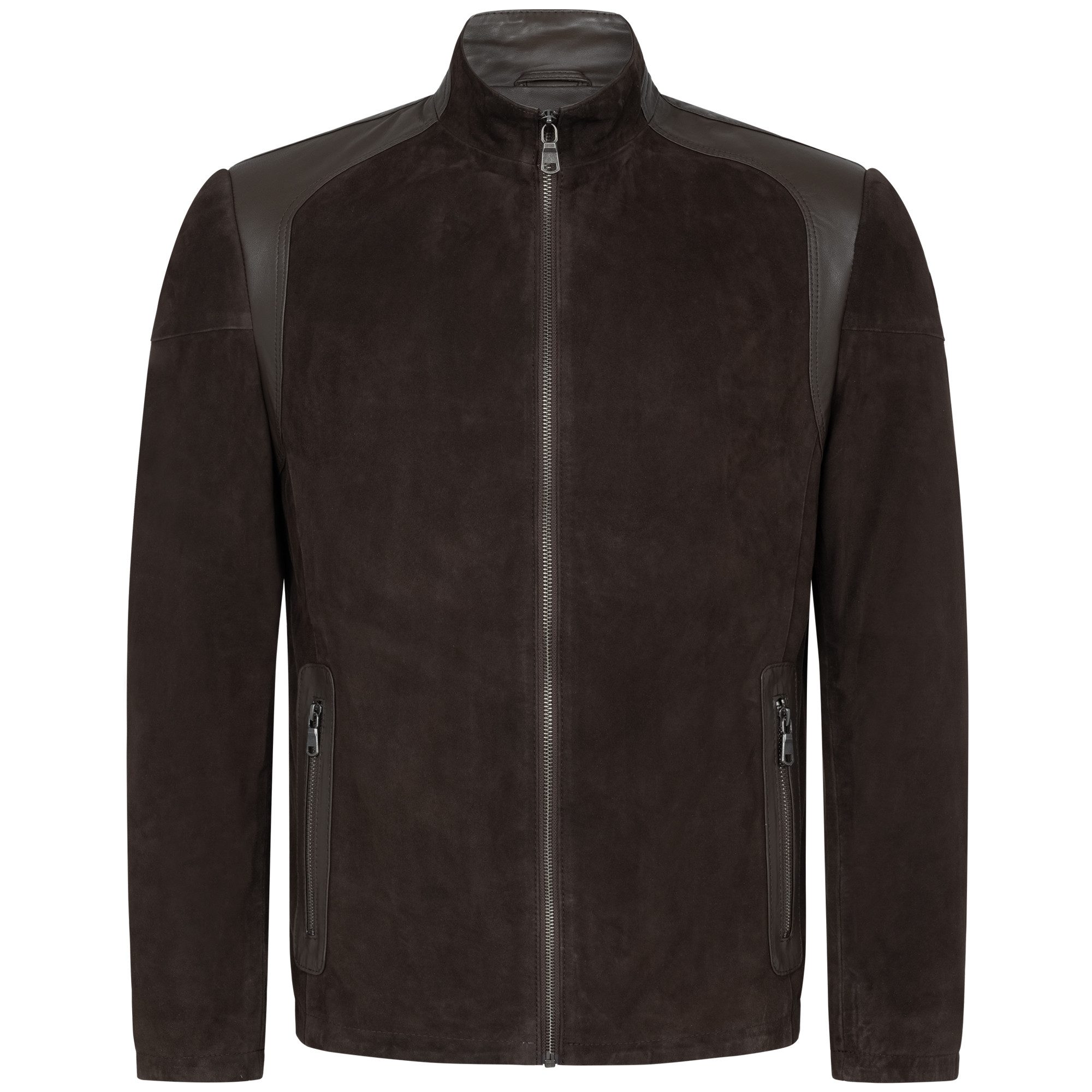 Mouflon Lederjacke Benny edlem Ziegenvelours und glatten Nappa-Leder-Akzenten