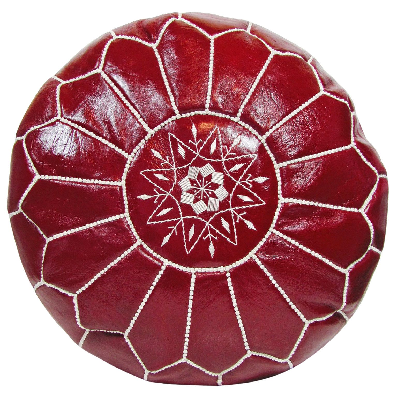 ALMADIH Pouf Leder Pouf Marokkanischer Echtleder Handarbeit Sitzsack