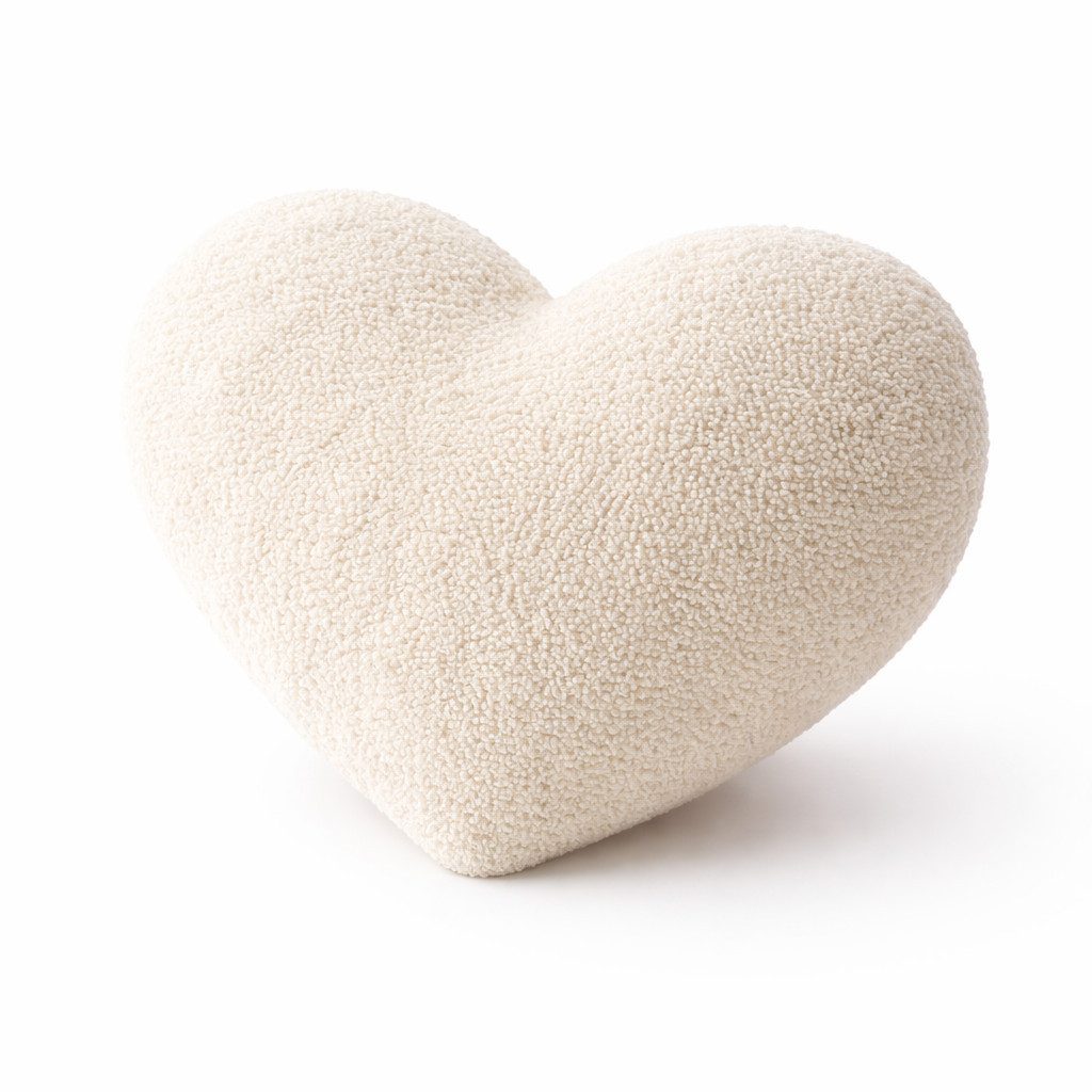 BABEES Dekokissen DEKOKISSEN Boucle Kuschelkissen Herz Wolke GROß 40x25, XXL 60x35 cm, Wolkenkissen Deko Kissen Geschenk Baby Kinderzimmer Babyshower
