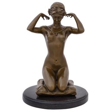 Aubaho Skulptur Bronzefigur kniende Frau nach Paul Ponsard Bronze Skulptur 28cm Replik