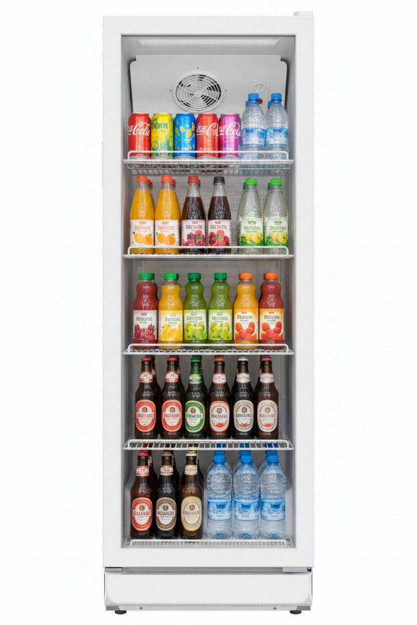 SCHOEPF Getränkekühlschrank GKS300S, 169.5 cm hoch, 59.5 cm breit, 300l Nutzinhalt, Energieklasse B, Umluftbetrieb