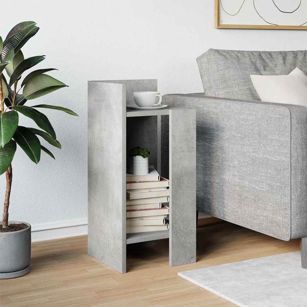 vidaXL Beistelltisch Beistelltisch mit Ablage Betongrau günstig online kaufen