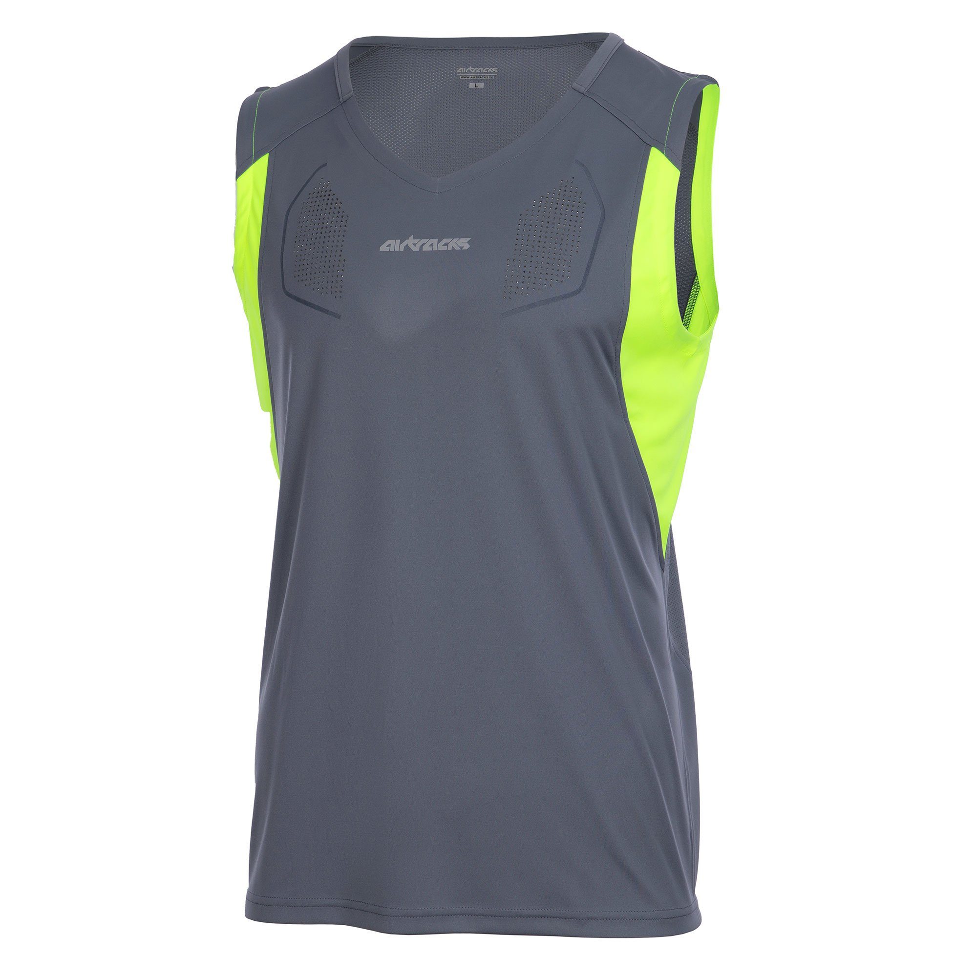 Airtracks Laufshirt Herren Laufshirt Ärmellos Tank-Top Pro Line (Funktionsshirt mit optimalem Tragekomfort Atmungsaktiv, Quick Dry Funktion) < S M L XL XXL XXXL >