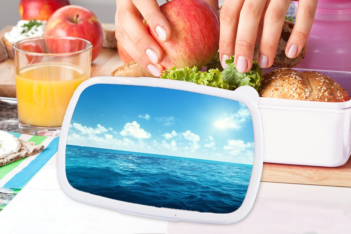 MuchoWow Lunchbox Meer - (2-tlg), Kinder weiß für Kunststoff, für Sonne, und Brotbox und Jungs Erwachsene, Himmel Brotdose, - Mädchen