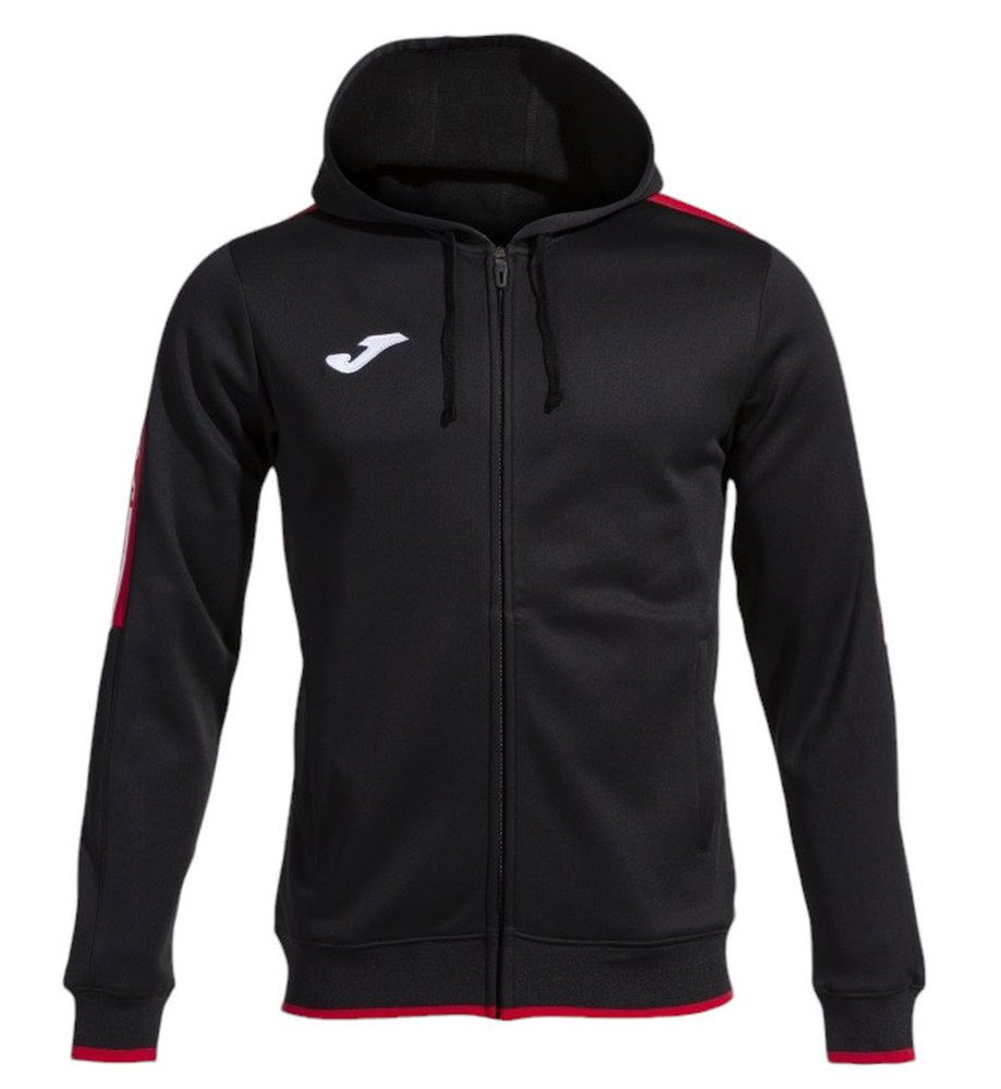 Joma Trainingsjacke Kapuzenjacke Olimpiada Full-Zip (Fleece-Futter) schwarz/rot Herren