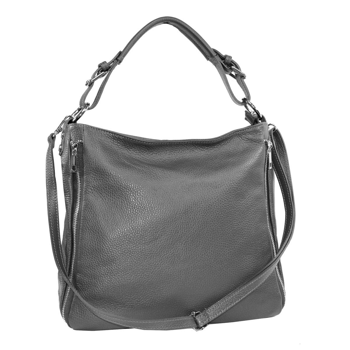 fs-bags Handtasche fs7142, Made in Italy Grau