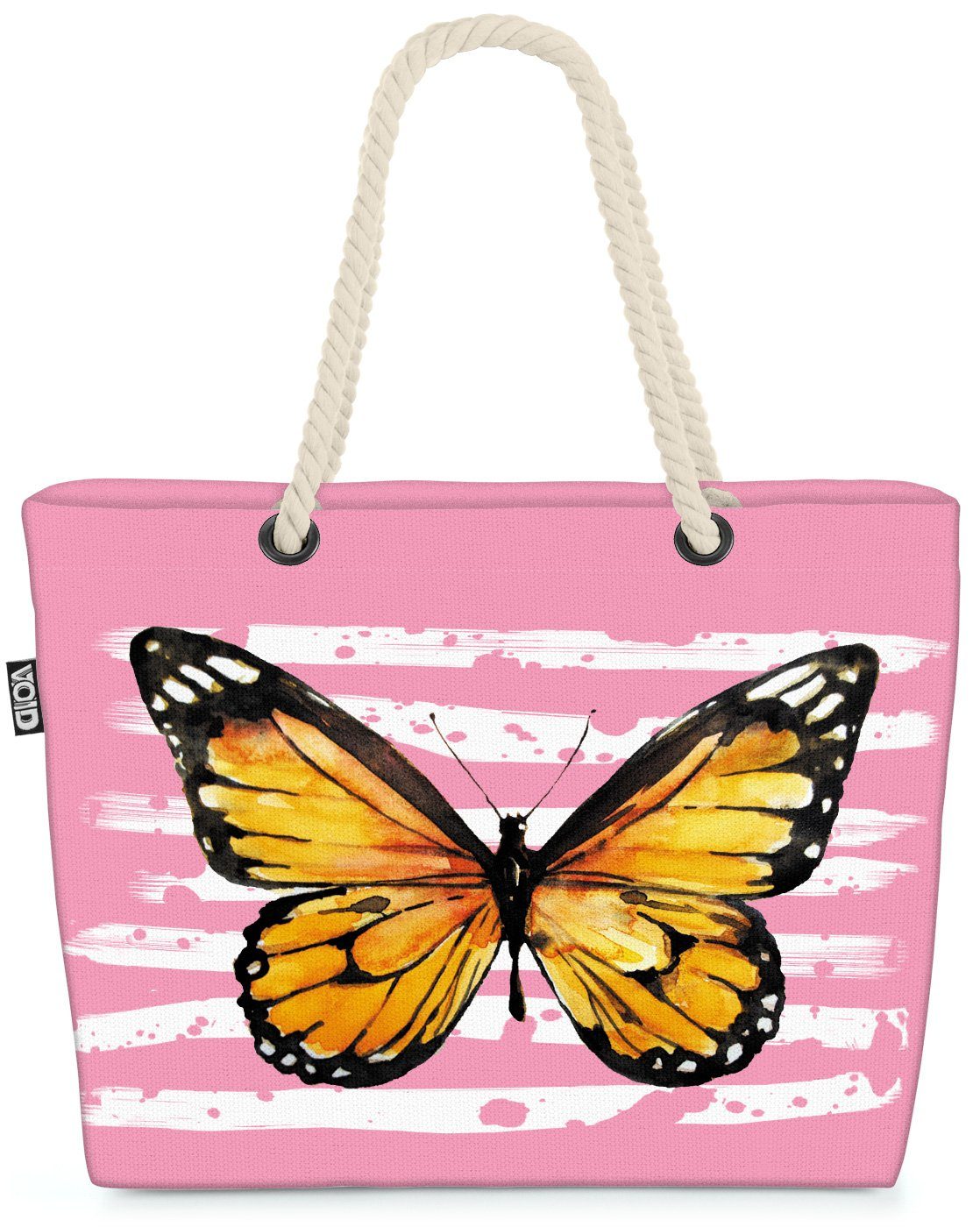 VOID Strandtasche (1-tlg), Schmetterling Urlaub Picknick Sommer rosa