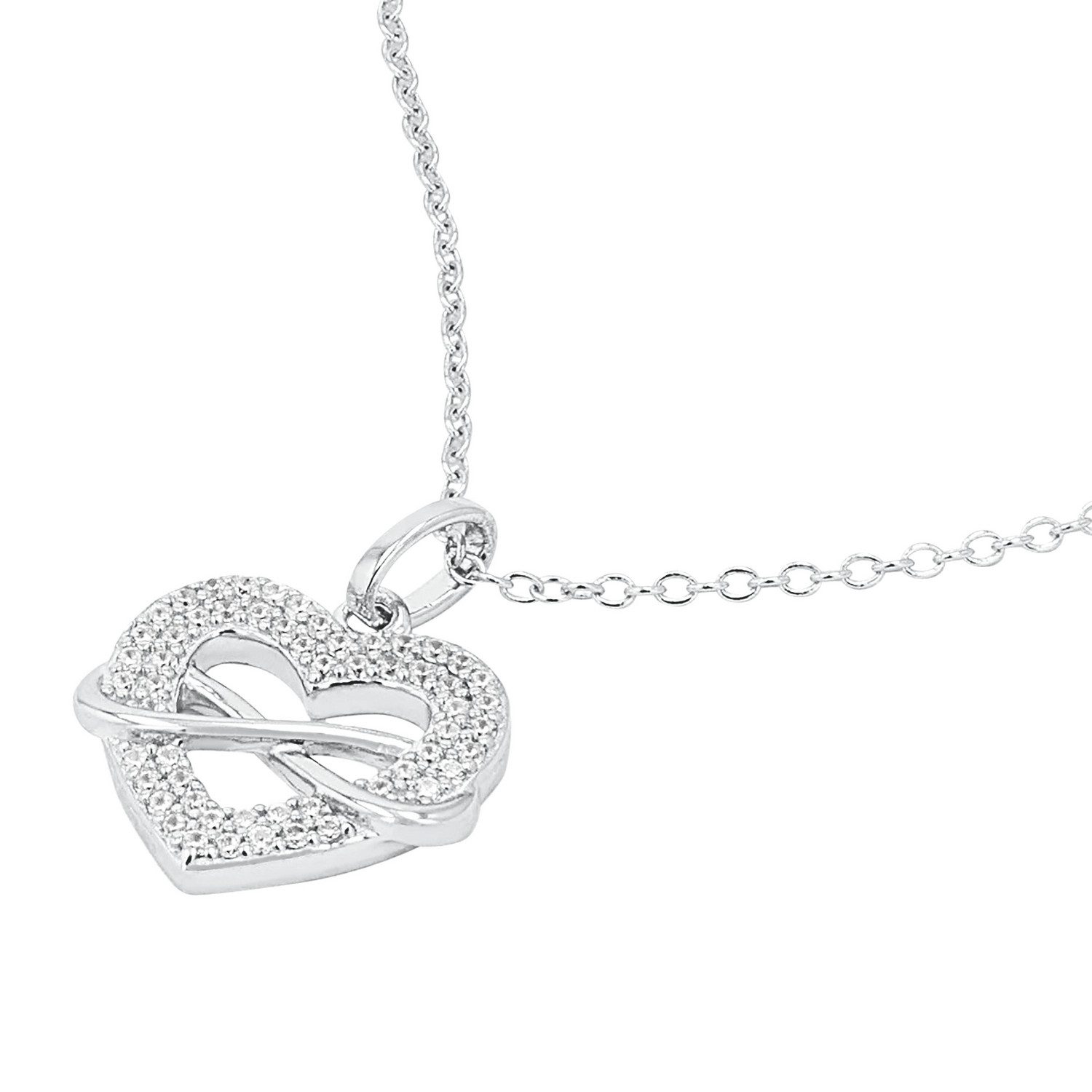 TOM TAILOR Kette mit Anhänger Schmuck Geschenk Silber 925 Herz Infinity Unendlichkeitsschleife, mit Zirkonia (synth)