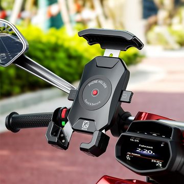 GelldG Handyhalterung Motorrad, Handyhalter Fahrrad, 360° Drehung Halterung Handy-Halterung