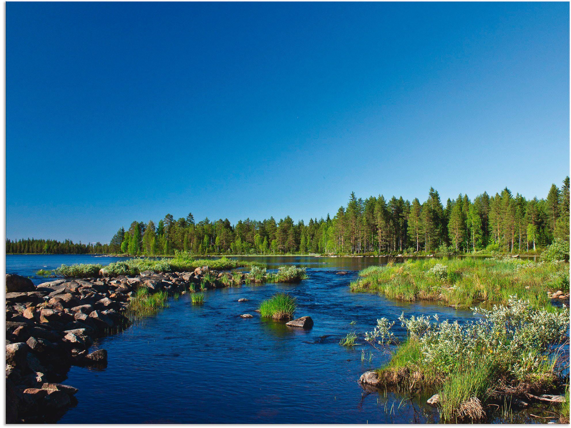 (1 Artland Leinwandbild, Wandaufkleber in versch. als Finnland, in Fluss St), oder Am Größen Wandbild Alubild, Poster Gewässer