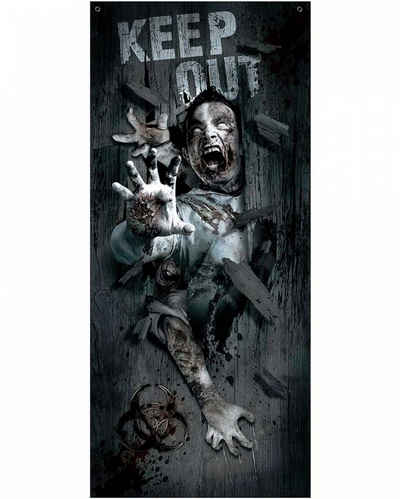 Horror-Shop Dekorationsfolie Keep Out Zombie Tür Dekoration für Halloween