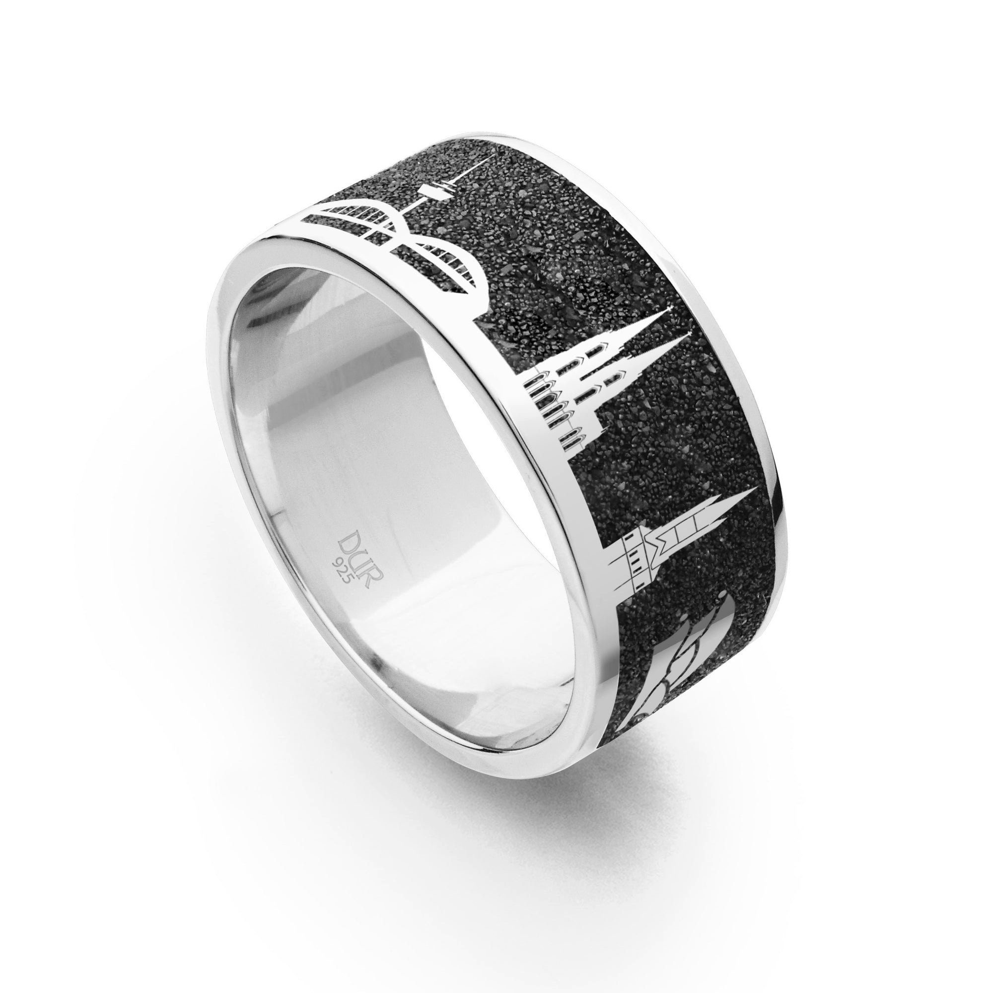 Fingerring DUR Schmuck: Ring, Nachtring "Köln" mit Lavasand R4775