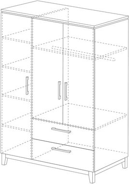 roba® Kleiderschrank Caro, 3-türig, Kinderkleiderschrank