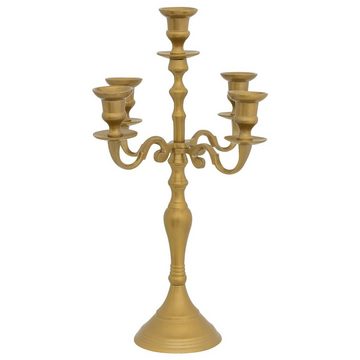 Aubaho Kerzenständer Kerzenhalter Kerzenständer 5-armig gold Aluminium Antik-Stil 40cm