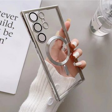 FELIXLEO Smartphone-Hülle Handyhülle Clear Magnetic für Samsung Galaxy S23 Ultra ultradünne