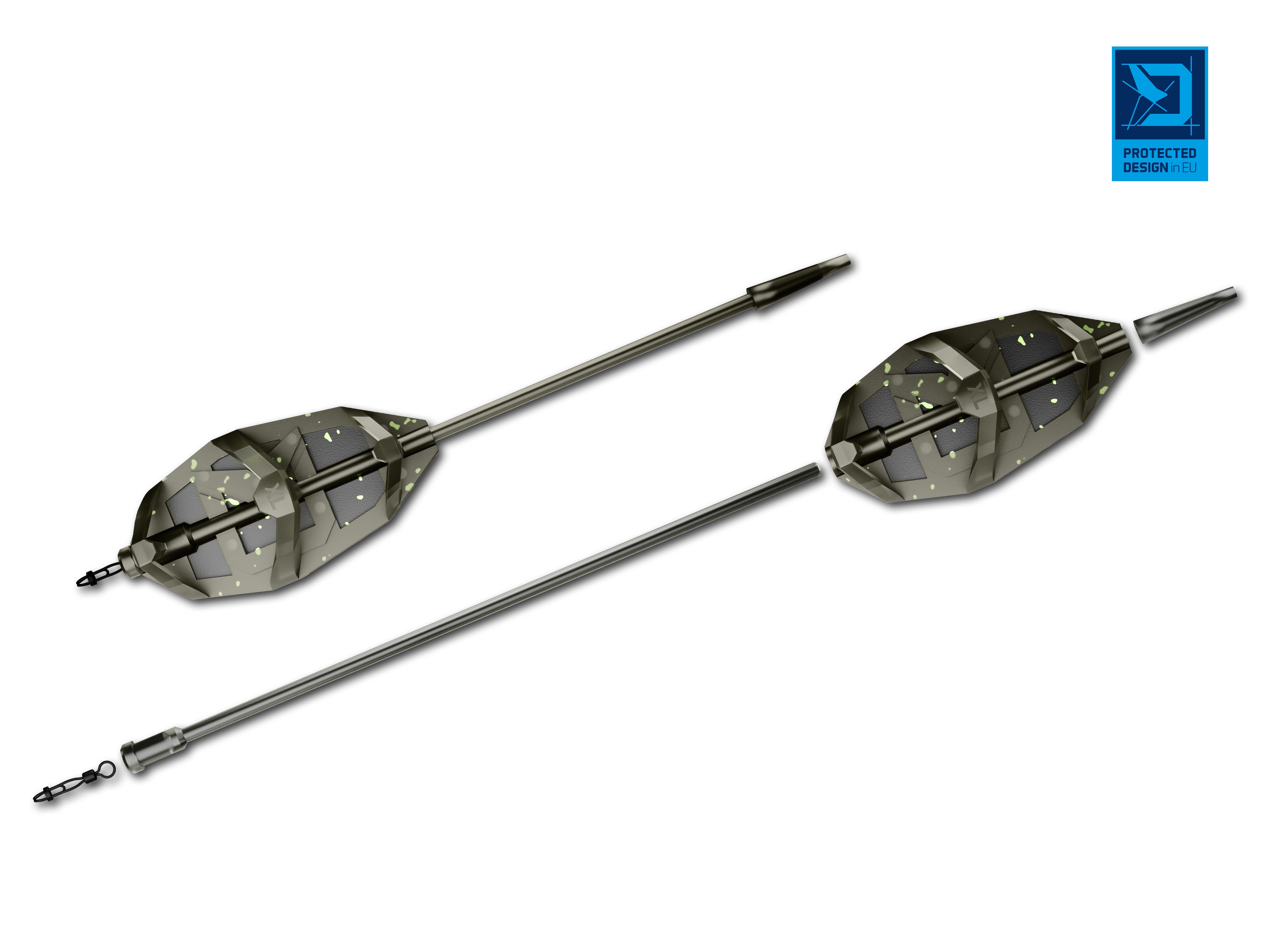 Delphin.sk Feederkorb 10 St. Bleifrei Futterkorb Method Feeder SET QUIX ECO XL + Gratis Form, (Spar-Set, 11-St. 11er SET), Enthält einen Schnellwechselwirbel