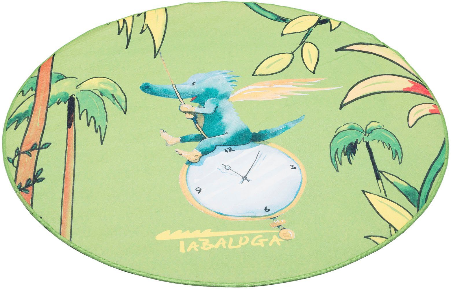 Kinderteppich »Drache Tabaluga Zeit, grün«, TABALUGA, rund, Höhe 4 mm, bedruckt, waschbar, Kinderzimmer-Otto