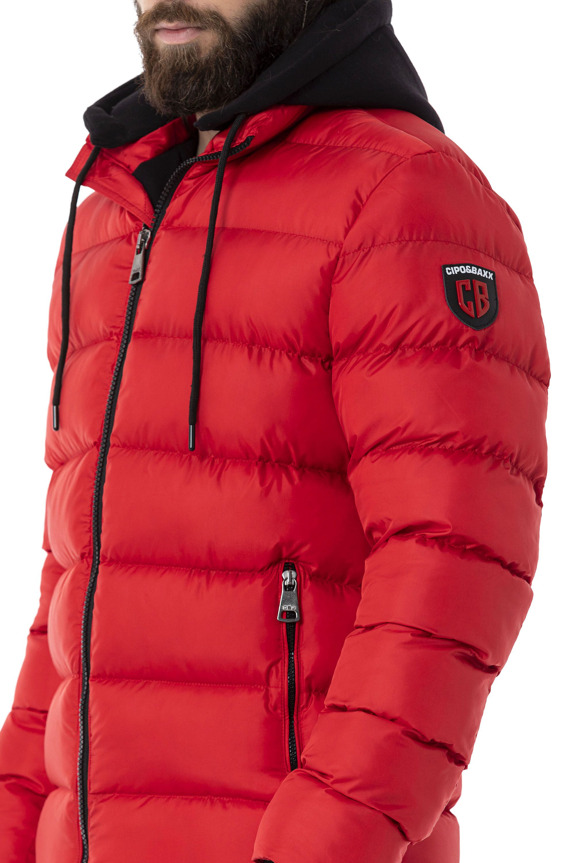 Cipo & Baxx Winterjacke Winterjacke im unifarbenen Look