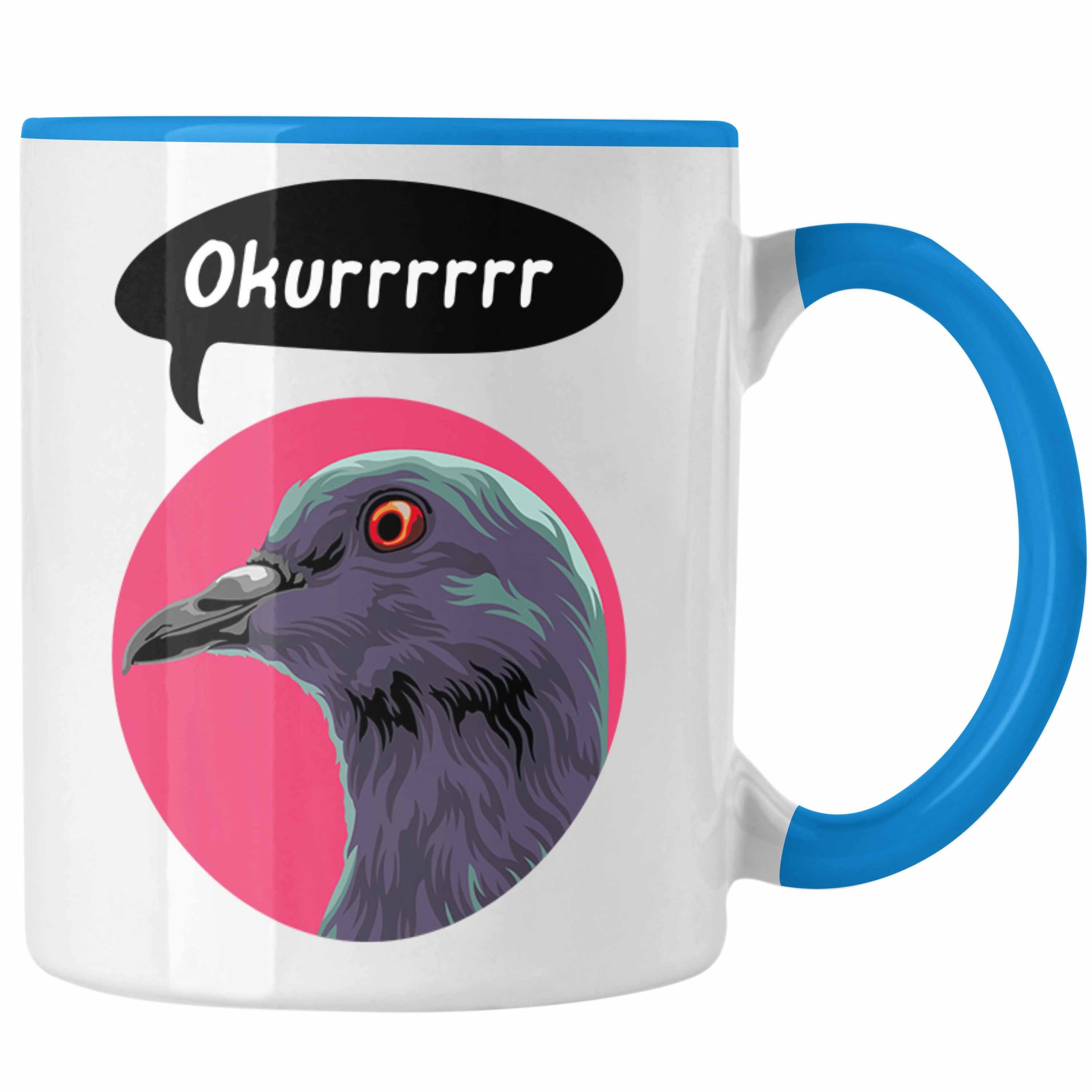 Trendation - Taubenbesitzer Tauben Tasse Spruch Geschenkidee Blau mit Trendation Tasse Geschenk Taubenzüchter für