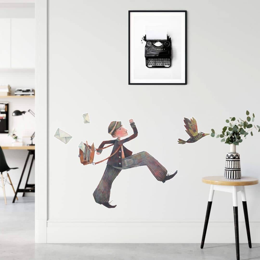 K&L Wall Art Wandtattoo Wandtattoo Blanz Märchen Kinderzimmer Deko Der Post Briefträger, selbstklebende Wandsticker für Babyzimmer, hergestellt in Berlin