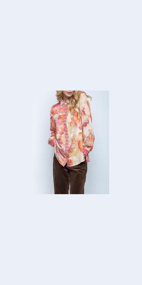 Emily Van Den Bergh Hemdbluse Bluse EMILY VAN DEN BERGH sand multi