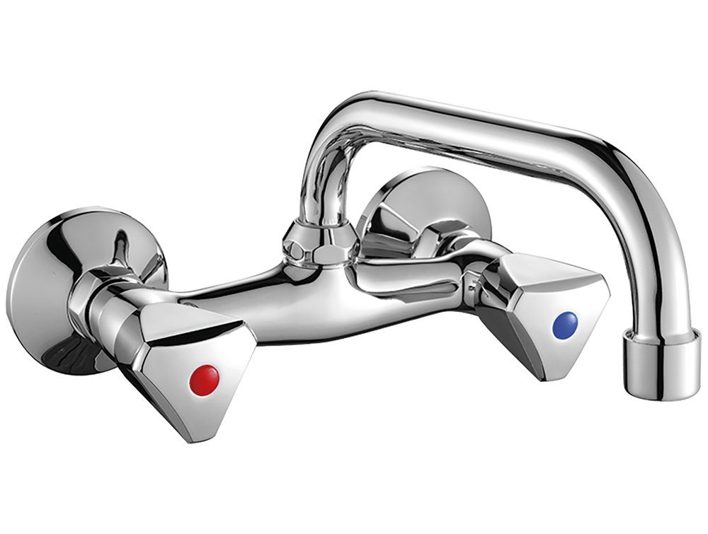 KOLMAN Waschtischarmatur Wasserhahn Wand NORM Mischbatterie für Badezimmer in Chrom
