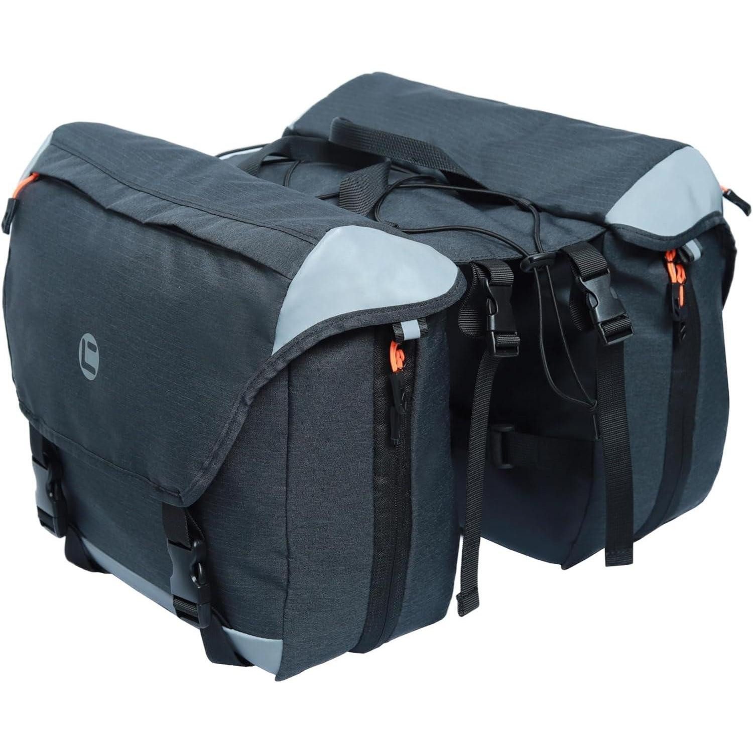 Gepäckträgertasche Fahrradtasche Gepäckträger reflektierende Streifen 25L 35 litri Grau