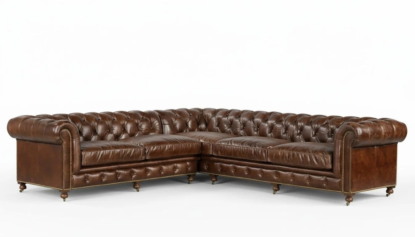 JVmoebel Chesterfield-Sofa Exklusives Chesterfield L-Sofa – Zeitlose Eleganz, Made in Europe
