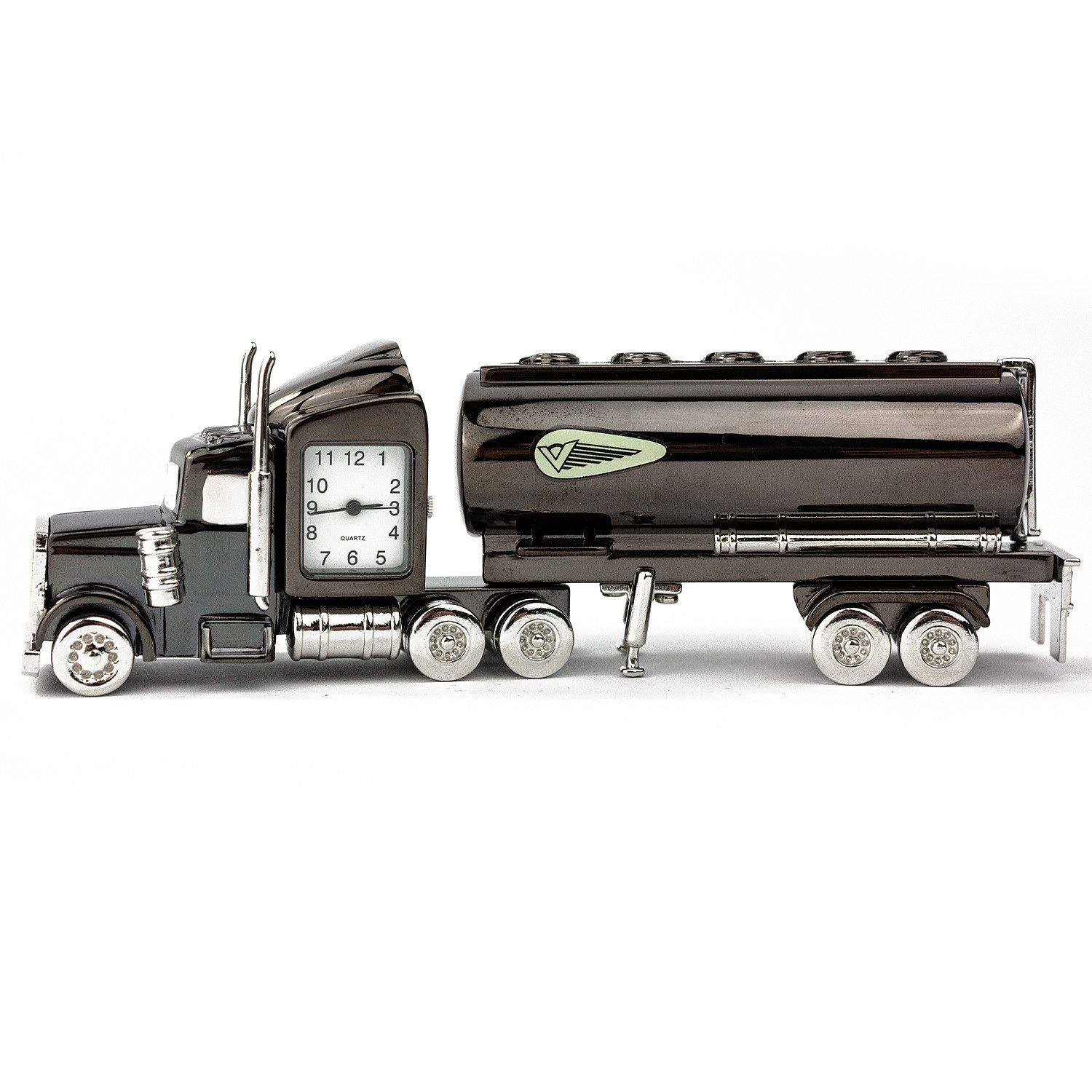 Standuhr Tischuhr Truck Quarzuhr aus Metall Siva Clock