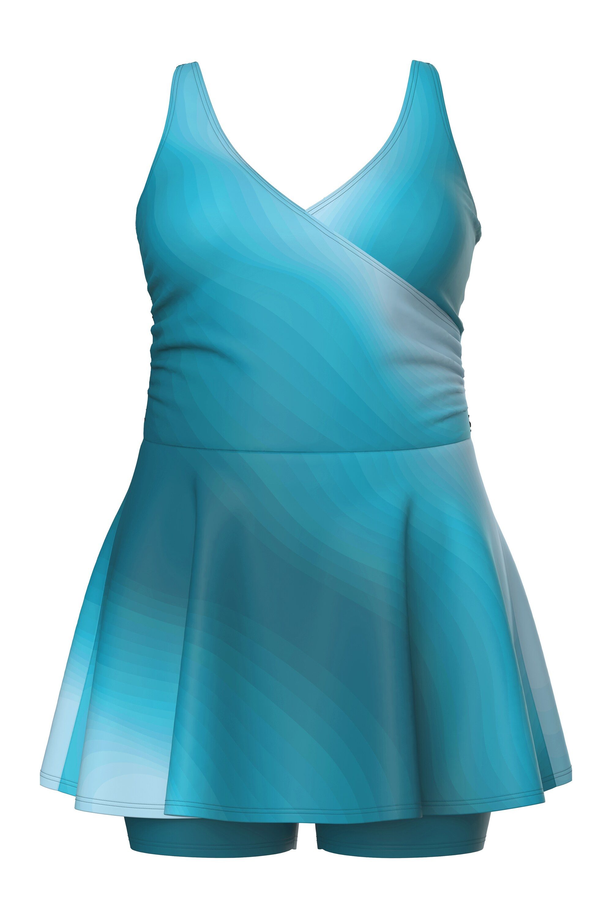 Ulla Popken Badekleid Badekleid Farbverlauf Wickeleffekt Shorts Softcups