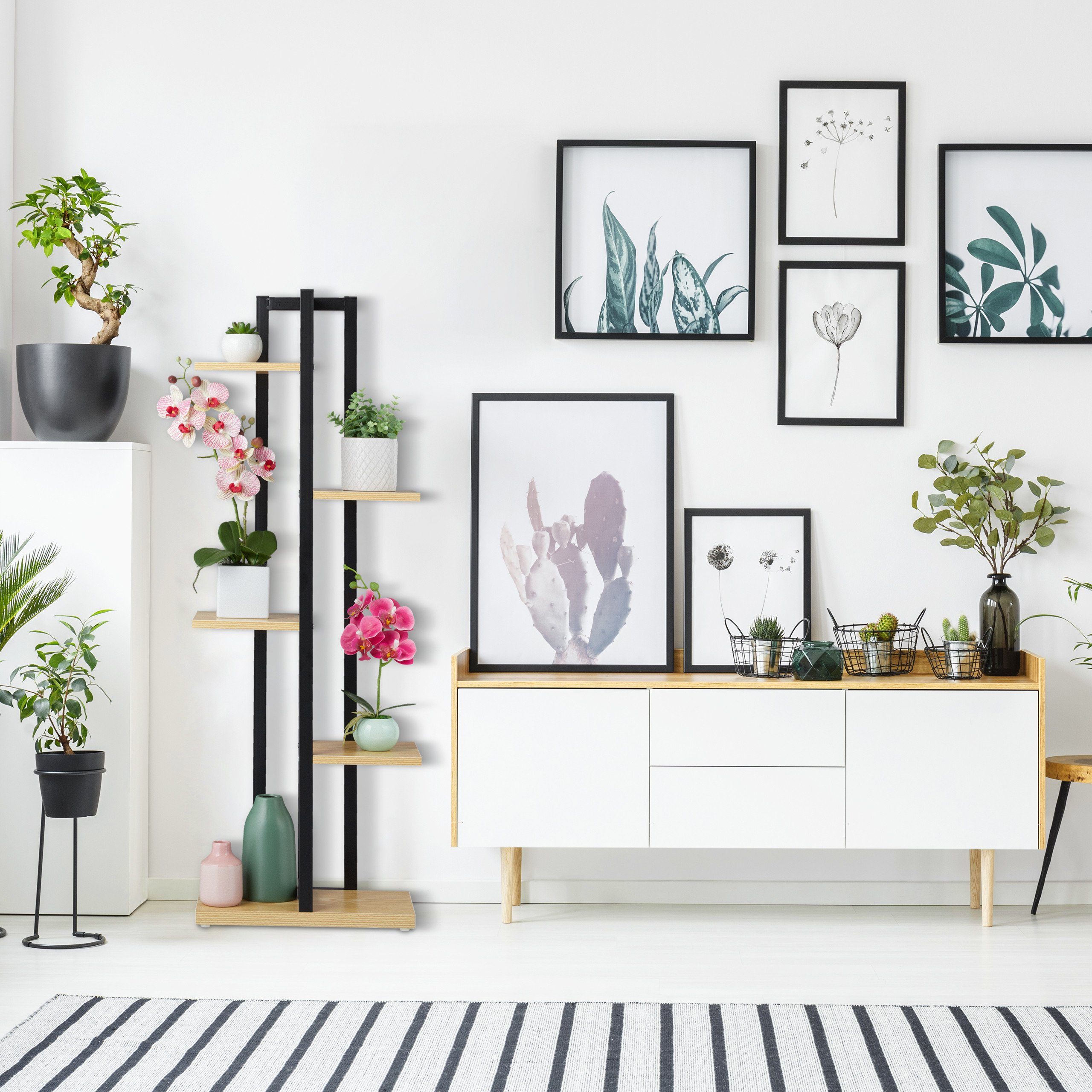 relaxdays Blumenständer Pflanzenregal mit 5 Ablagen, günstig online kaufen