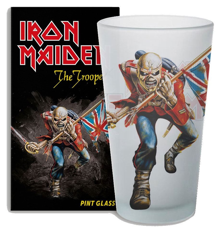 Klangundkleid Glas Iron Maiden Bierglas The Trooper, 1-tlg., Offiziell lizenziertes Iron Maiden Produkt