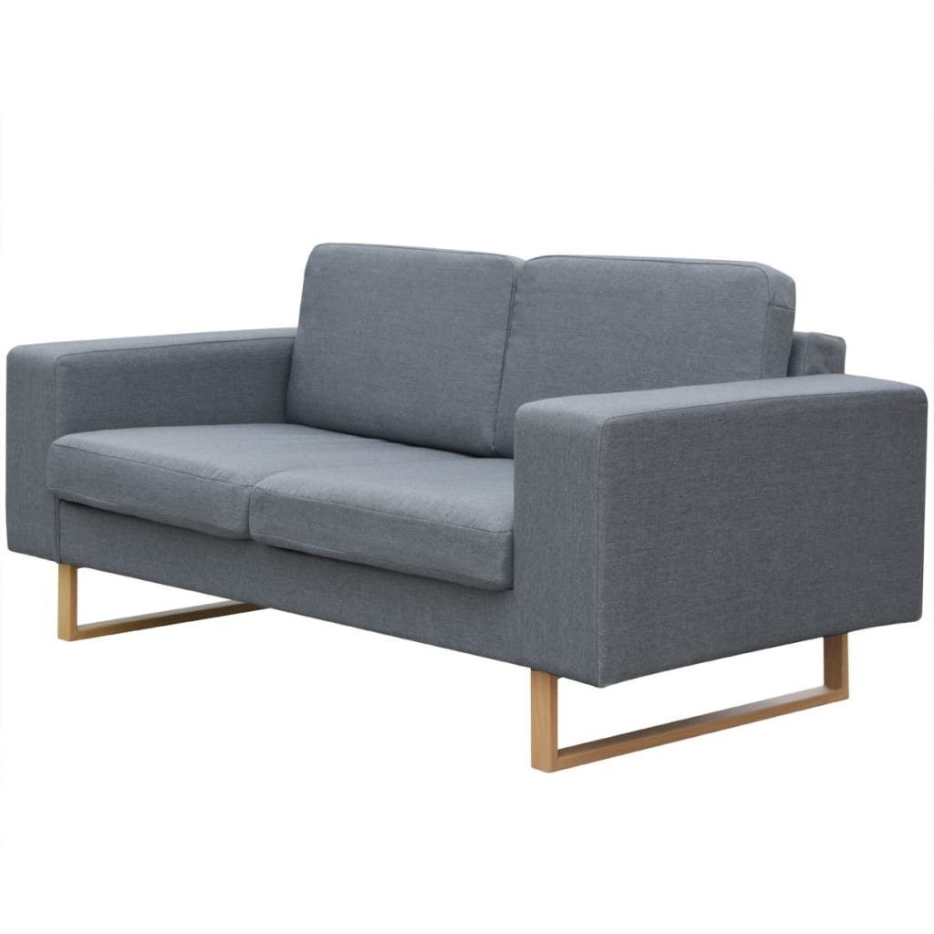 furnicato 2-Sitzer Sofa Stoff Hellgrau