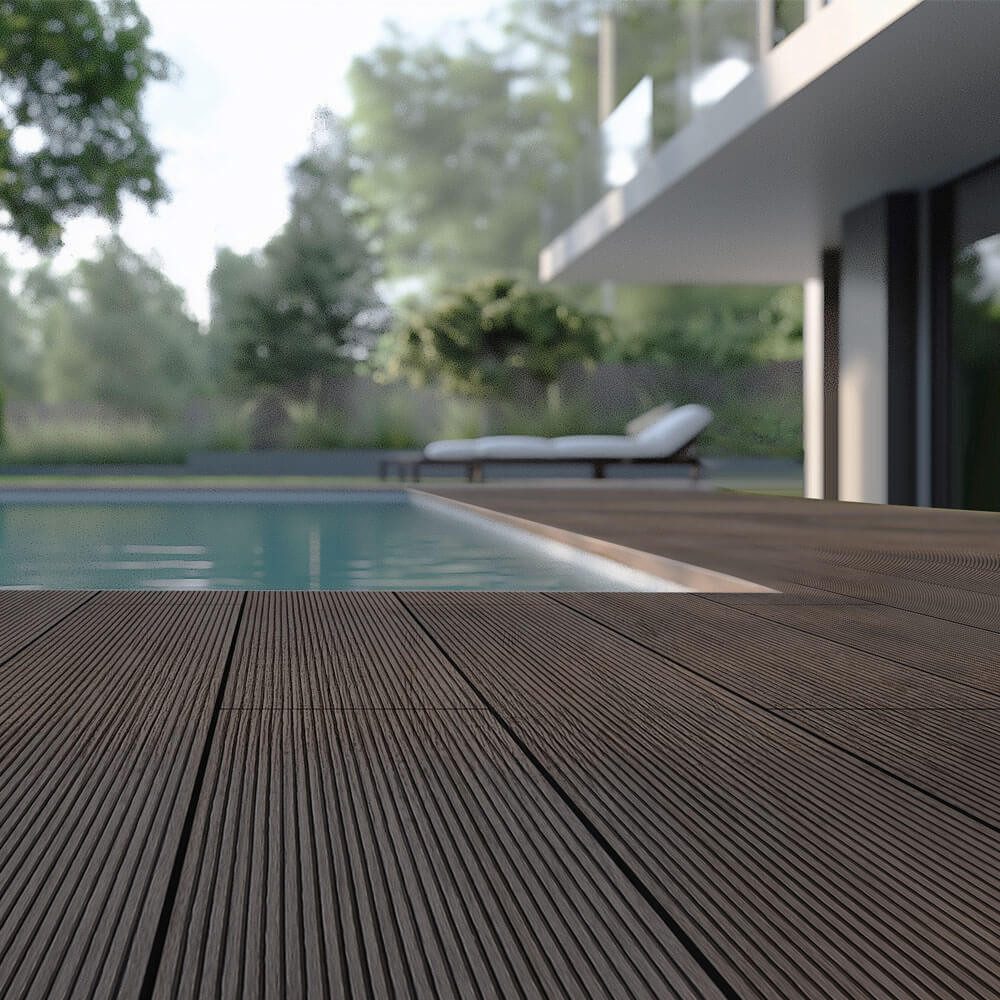 HOME DELUXE Terrassendielen WPC Terrassendielen SAMANA Komplettset (inkl. Unterkonstruktion), BxL: je 14,6x220 cm, rutschhemmend & wetterfest, Terrassenboden, Dielenboden