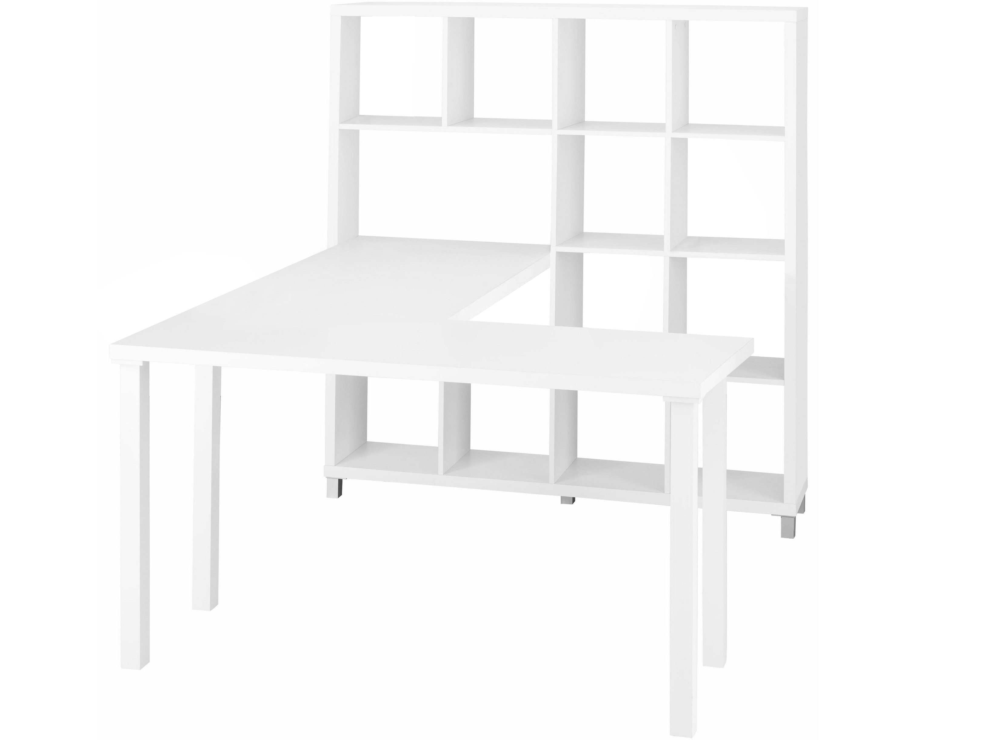 loft24 Regal-Schreibtisch Kiera, Schreibtisch mit Regal, Arbeitszimmer Home Office, modernes Design