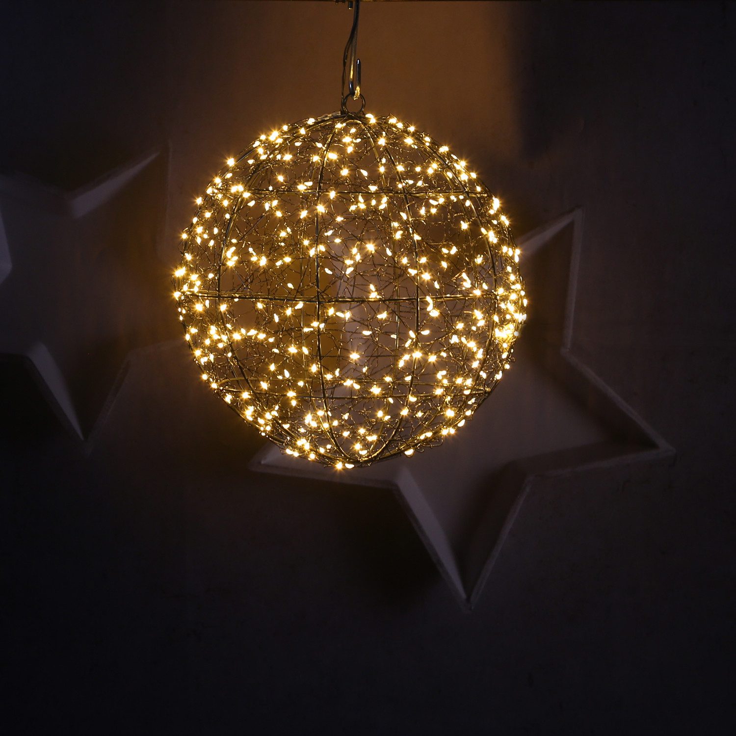 MARELIDA LED Kugelleuchte LED Drahtkugel Leuchtkugel 28cm 400LED Lichtkugel günstig online kaufen