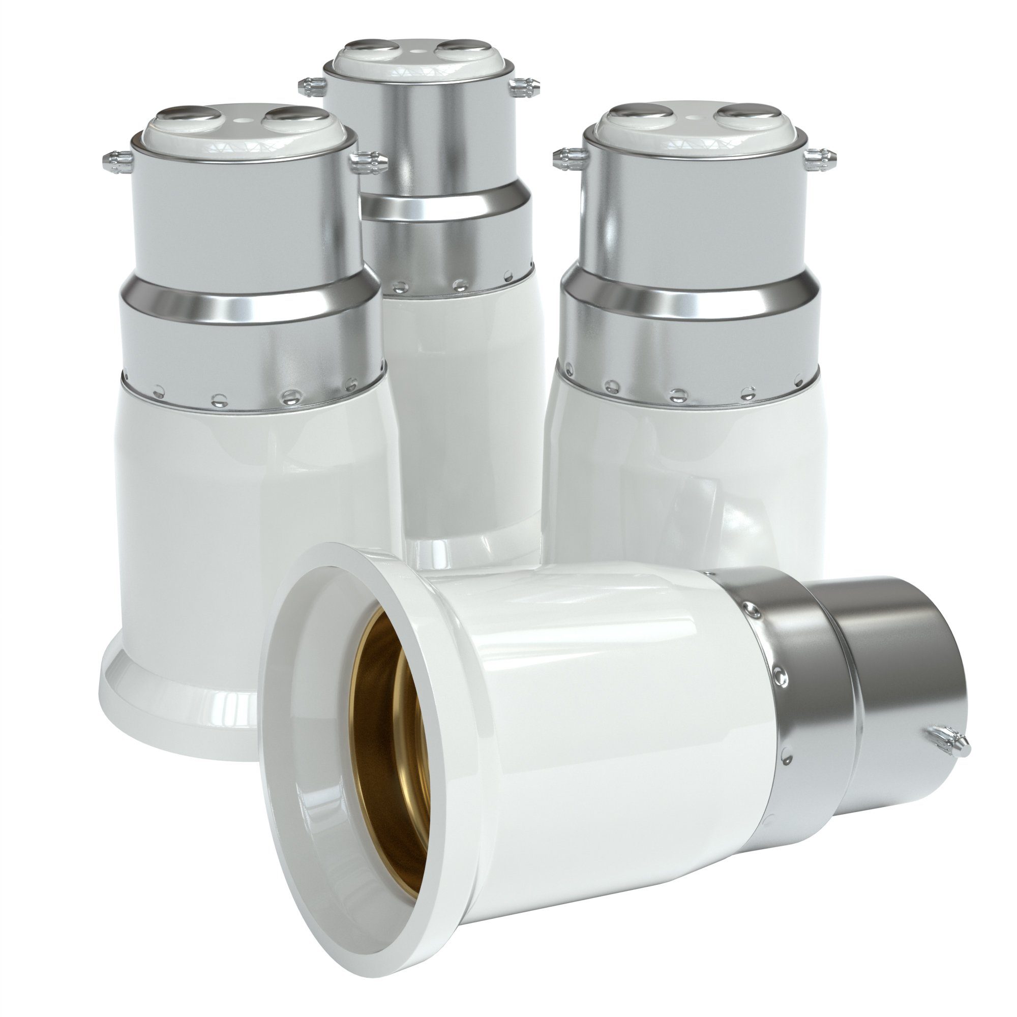 EAZY CASE Lampenfassung Lampensockel B22 auf E27, (Spar-Set), Lampenadapter B22 zu E27 Adapter Lampen LED Halogen Energiesparlampen