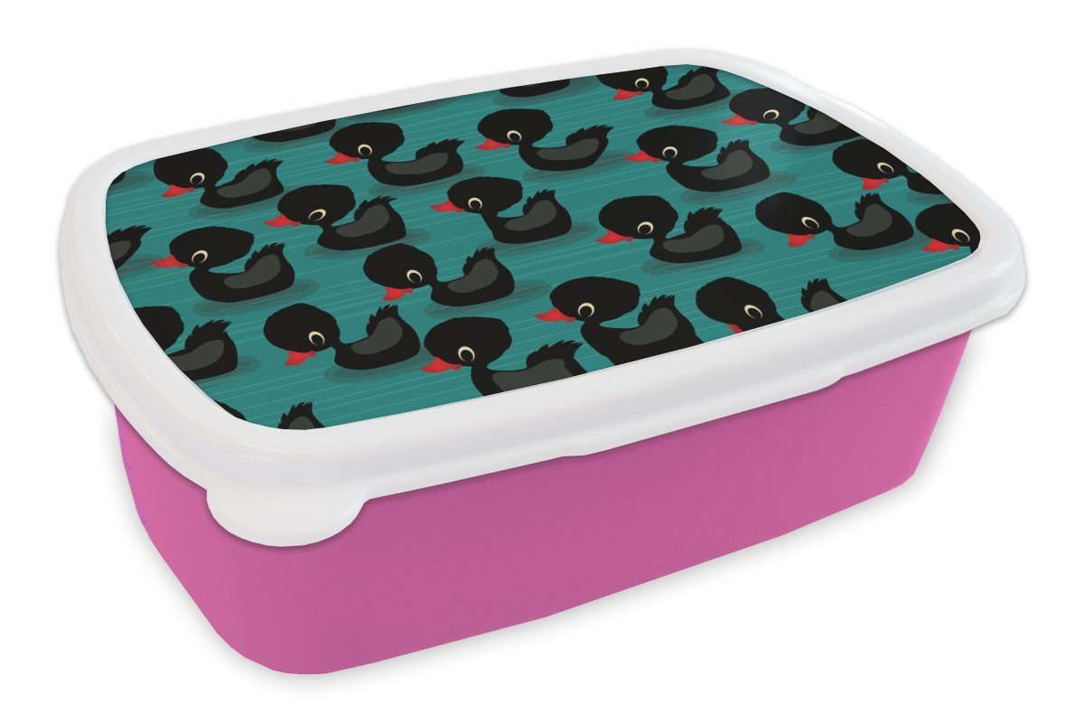 MuchoWow Lunchbox Ente - Baby - Schnittmuster, Kunststoff, (2-tlg), Brotbox für Erwachsene, Brotdose Kinder, Snackbox, Mädchen, Kunststoff rosa