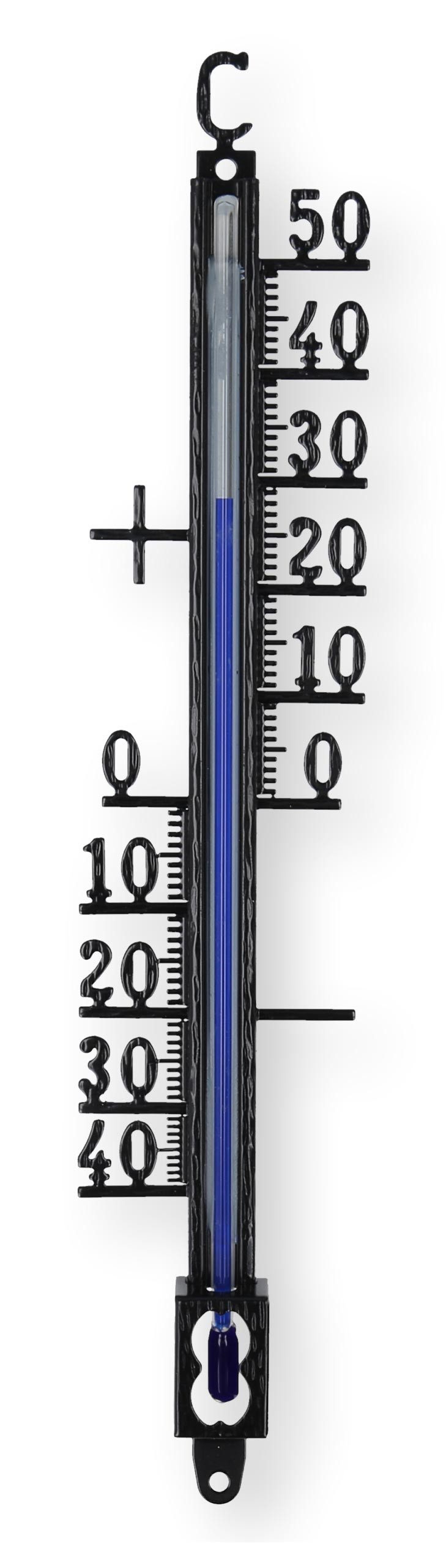 Lantelme Gartenthermometer Metall oder Kunststoff Auswahl Außen Innen Garten Thermometer Analog, Längen Auswählbar, Analoge Temperaturmessung, für Hauswand Balkon Wintergarten Terasse