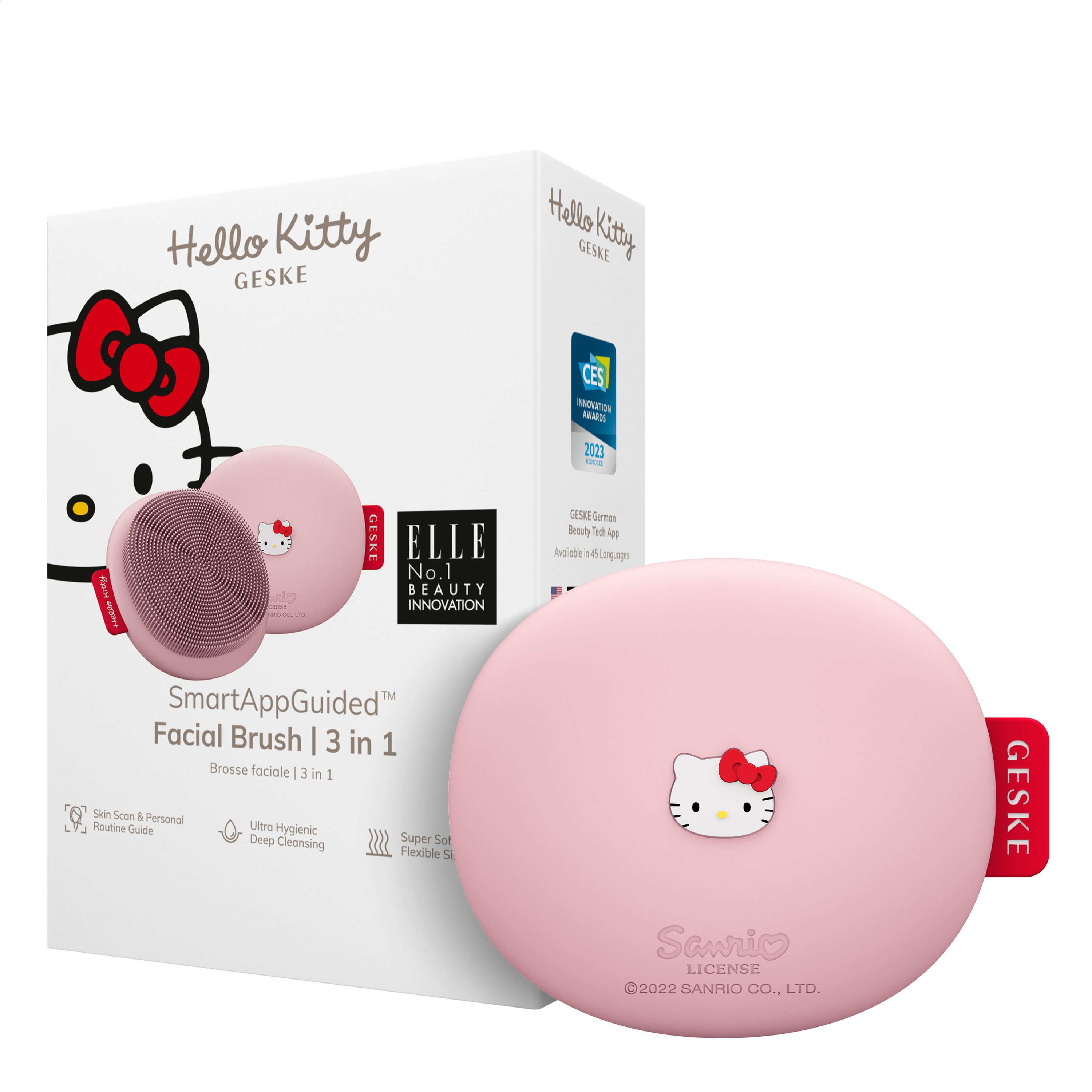 GESKE German Beauty Tech Elektrische Gesichtsreinigungsbürste SmartAppGuided™ Facial Brush 3 in 1, Packung, 1-tlg., inkl. kostenloser APP (SmartAppGuided Device), Mit der GESKE App erhältst Du deine personalisierte Hautpflegeroutine.