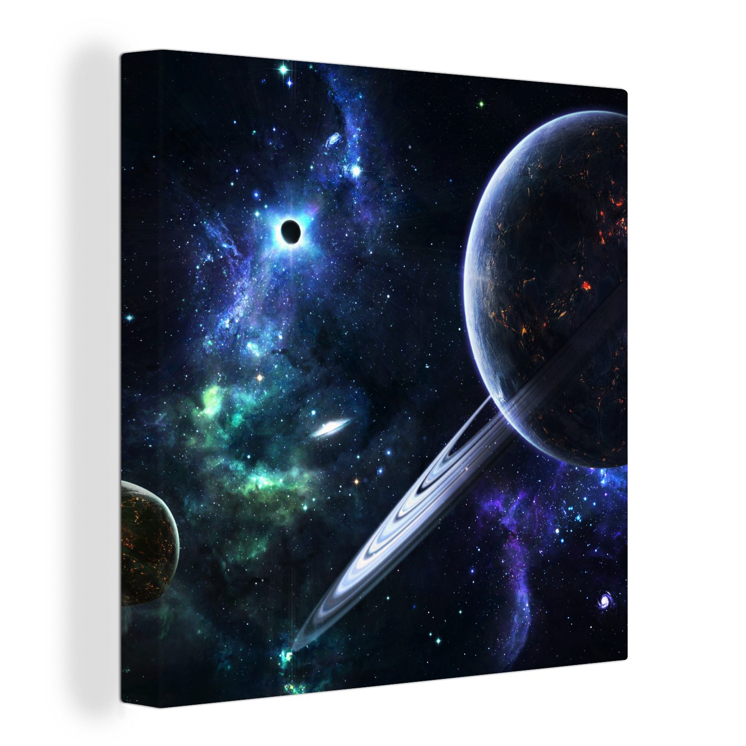 OneMillionCanvasses® Leinwandbild Buntes Bild der Milchstraße mit Planeten, (1 St), Leinwand Bilder für Wohnzimmer Schlafzimmer