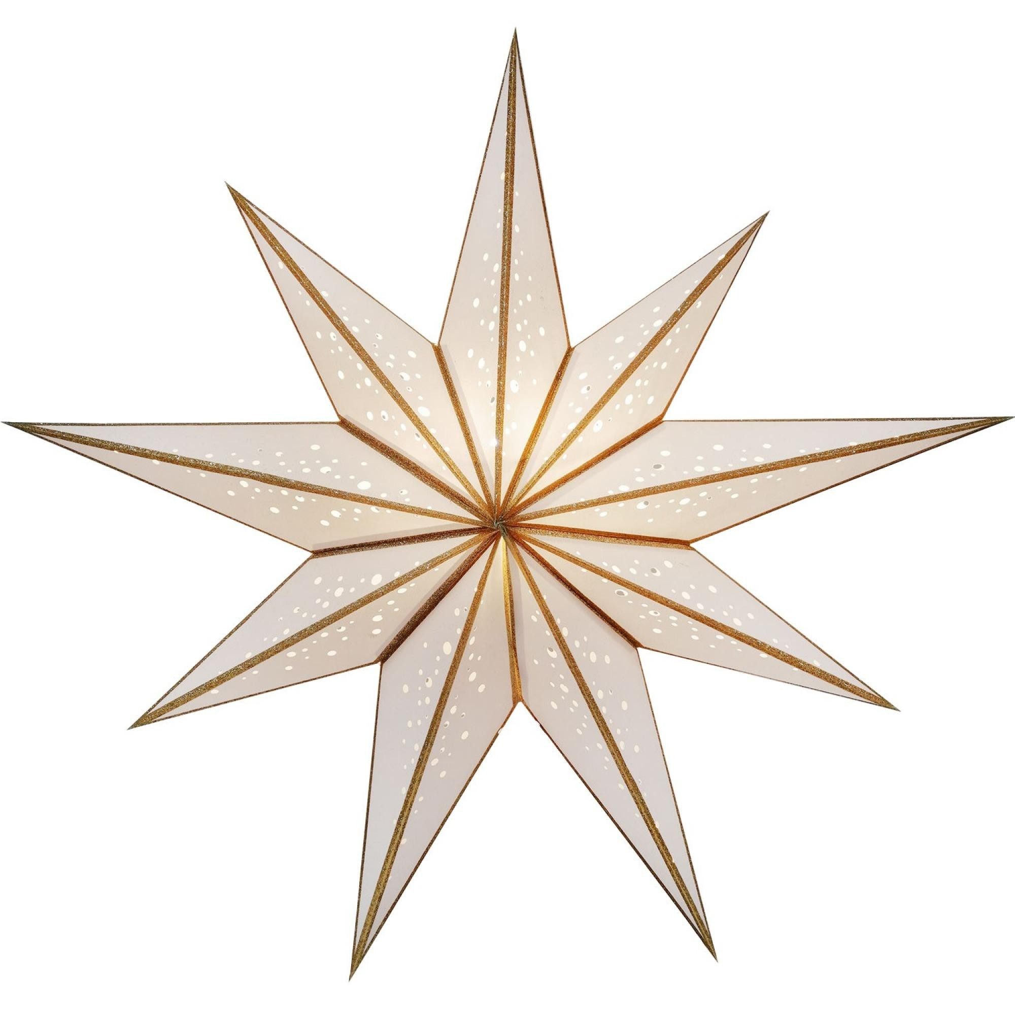 mitienda Papiersterne Papierstern starlightz bianco m white/gold glitter
