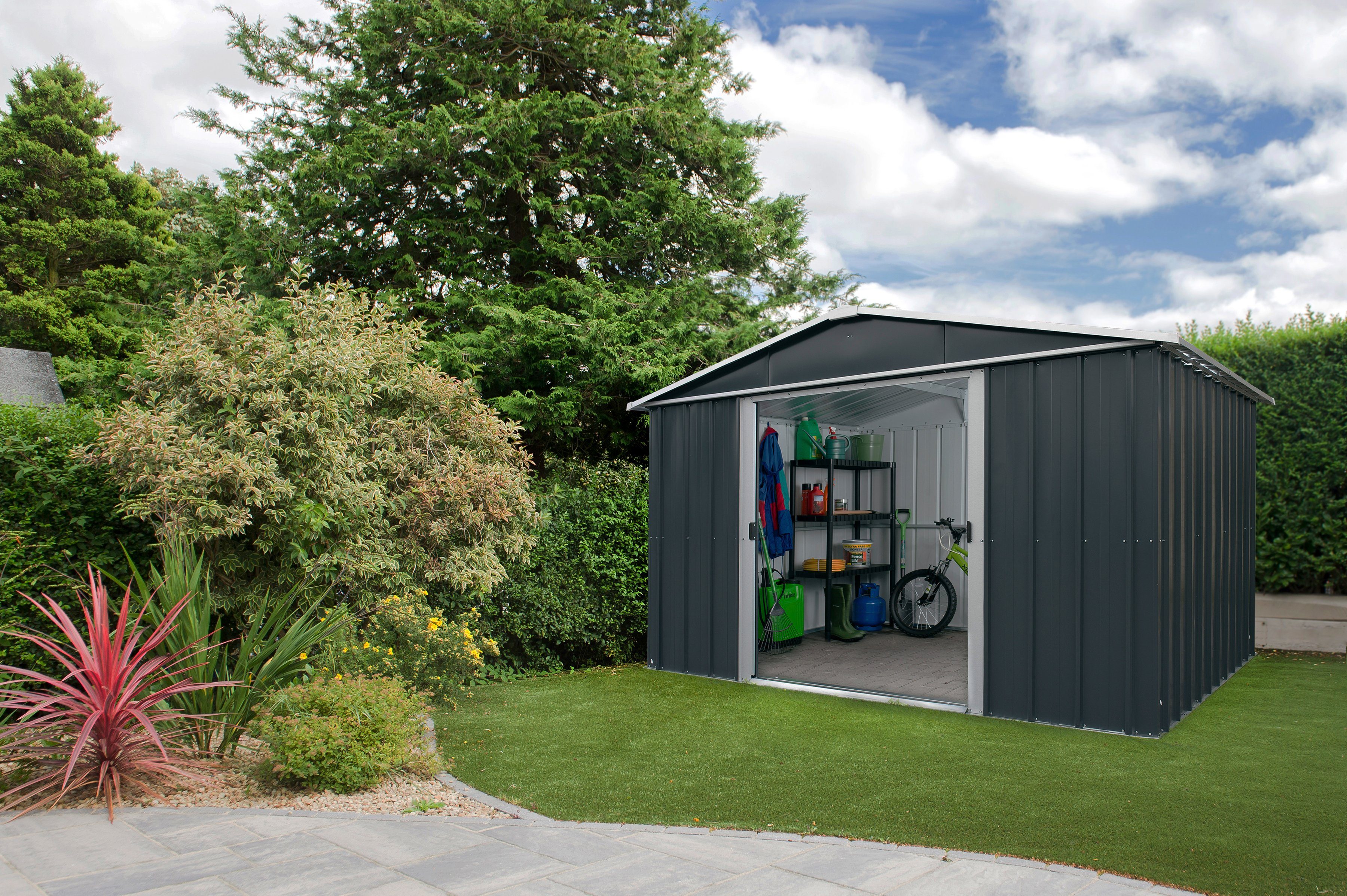 YARDMASTER Gerätehaus Heidelberg 108, BxT: 303x237 cm, (Set), Metall, mit Bodenrahmen