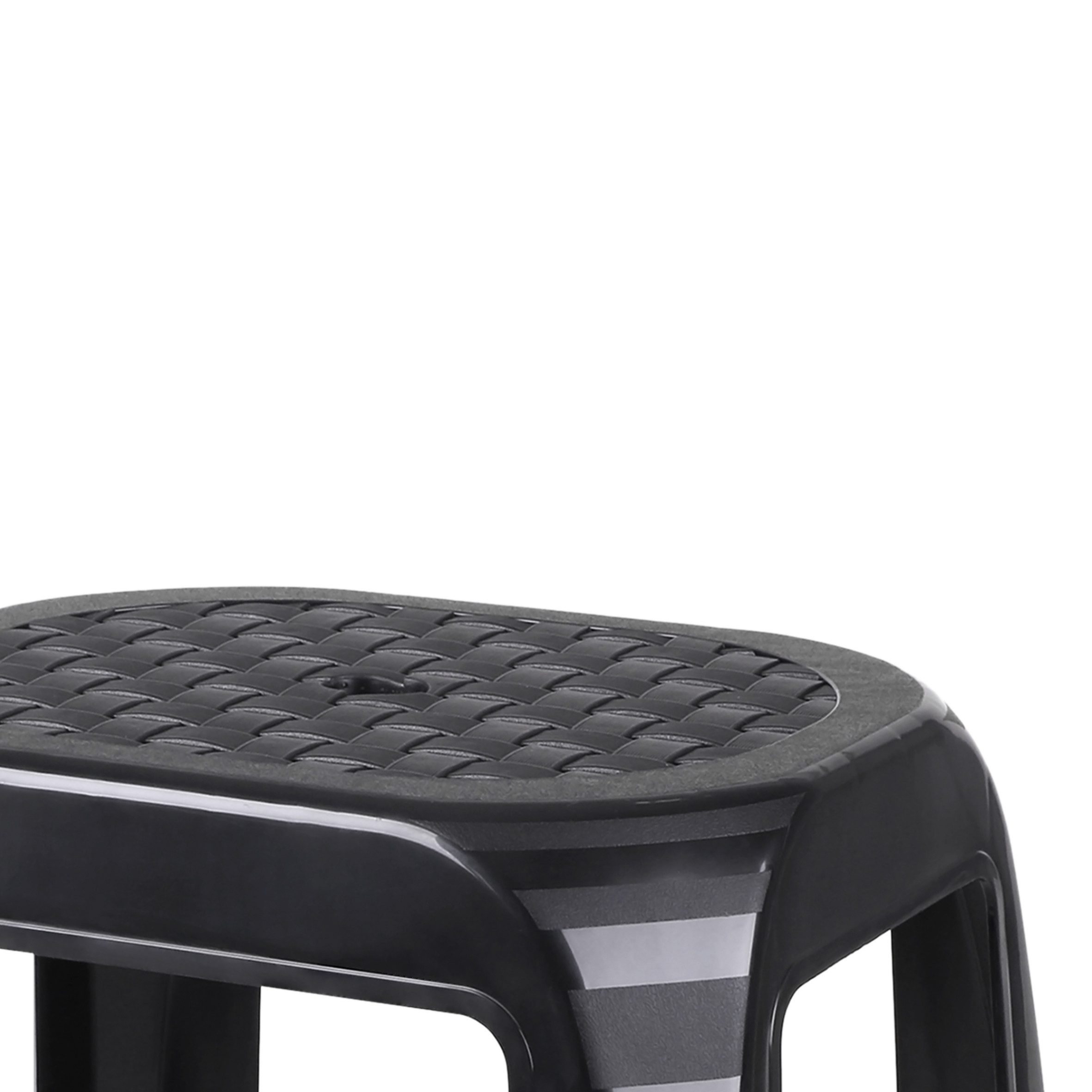 Spetebo Tritthocker aus Kunststoff in schwarz - 46 x 41 cm - Küchen und Badezimmer Hocker (Kunststoff Hocker, 1 St., Sitzhocker), fester Stand auf 4 Füßen