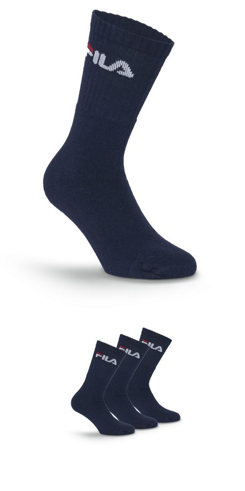 Fila Tennissocken UNISEX CREW TENNIS FULL TERRY SOCKS (3-Paar) mit verstärkten Belastungszonen