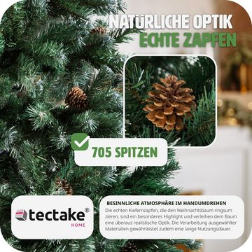 tectake Künstlicher Weihnachtsbaum Weihnachtsbaum künstlich mit Zapfen und, Undekorierter/Unbeleuchteter Baum