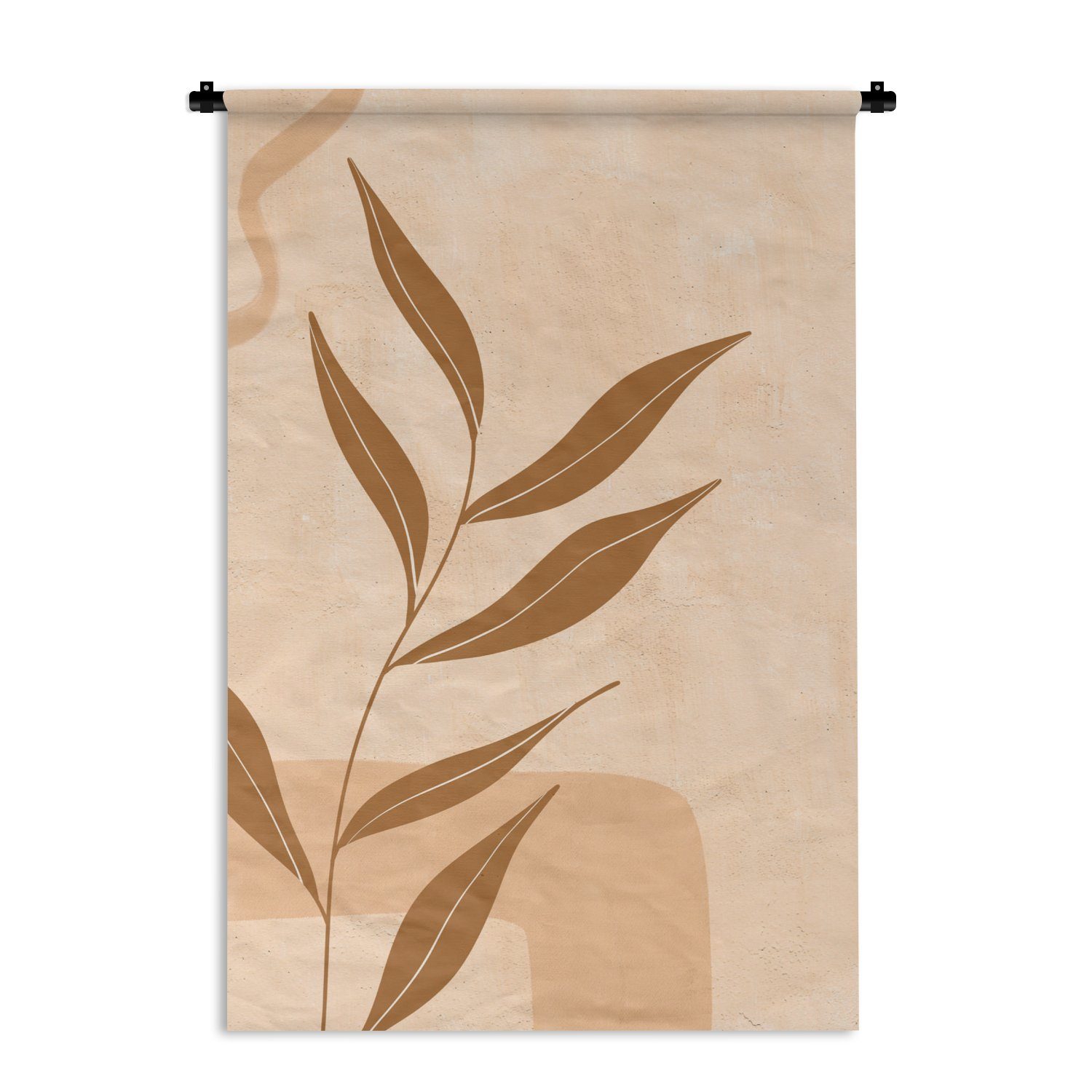 MuchoWow Wanddekoobjekt Pflanze - Blätter - Pastell - böhmisch, Wanddeko für Wohnzimmer, Schlafzimmer, Kleid, Wandbehang, Kinderzimmer