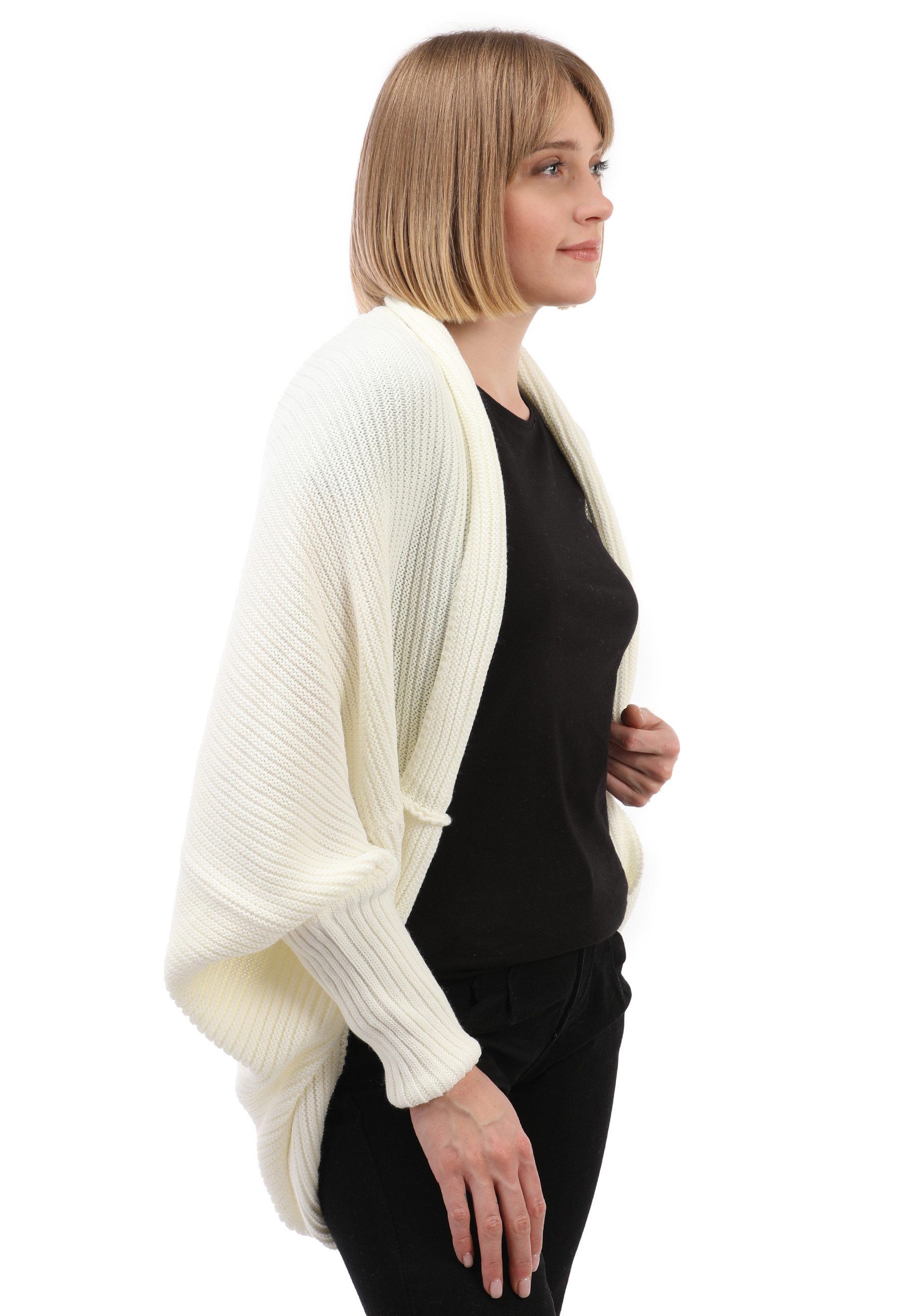 Felix Hardy Strickjacke Langärmelige Strickjacke aus Wollmischung mit Fledermausärmeln