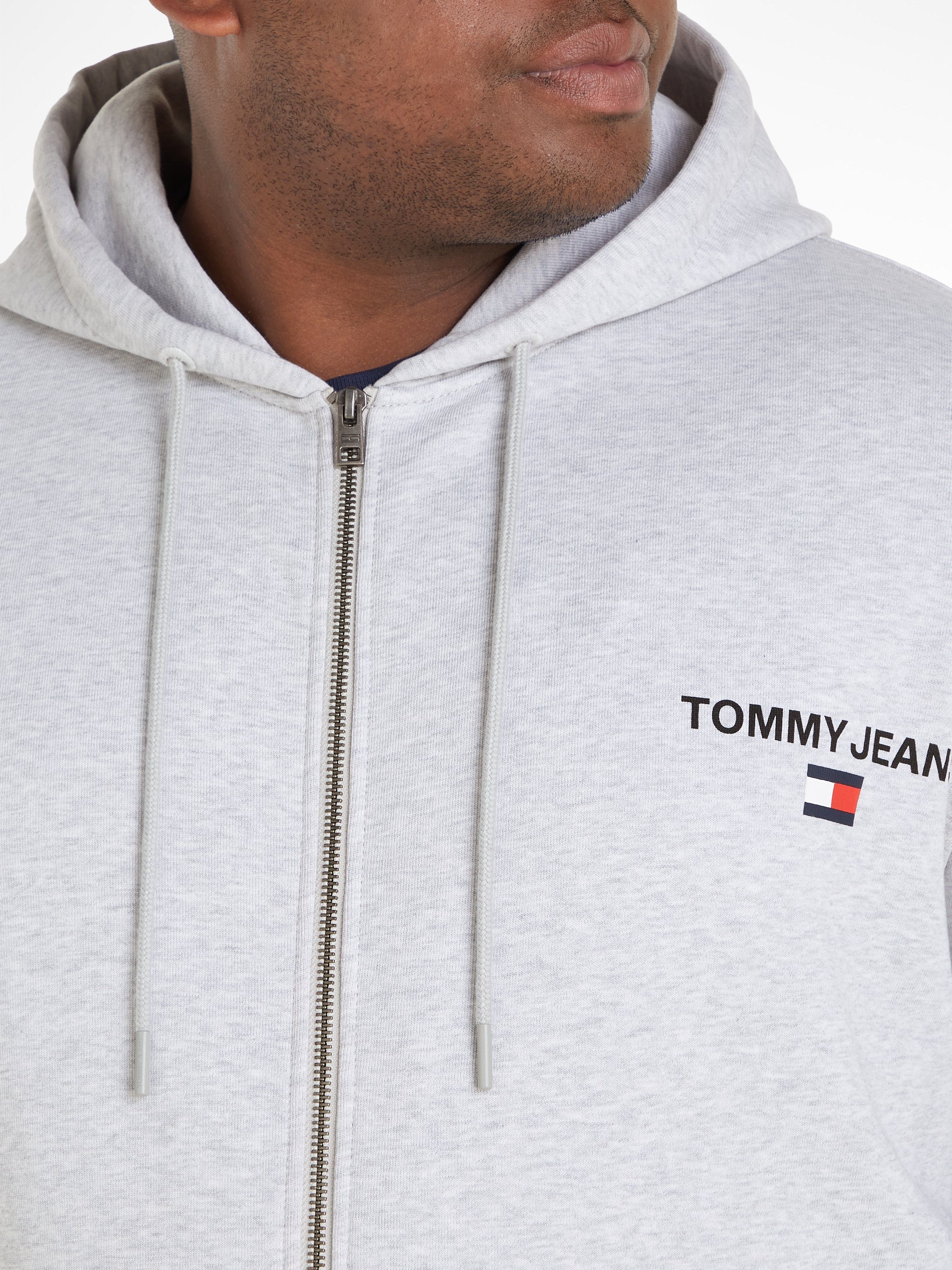 Tommy Jeans Plus HOOD Kapuzensweatjacke TJM ENTRY REG Grey ZIP-THRU PLUS Htr Silver