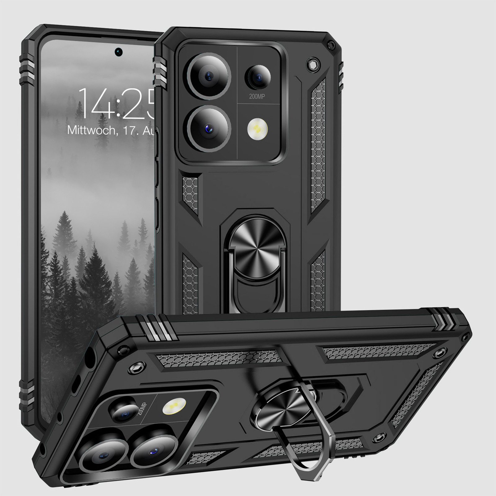 Tec-Expert Handyhülle Outdoor Cover Hülle für Xiaomi Redmi Note 13 Pro 5G 6.67 Zoll, 6.67, Premium Hülle aus verstärktem Polycarbonat